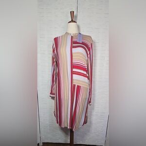 Hale‎ Bob Striped Mandarin Night Gown NWT